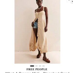 Free People Beige Midi Dress